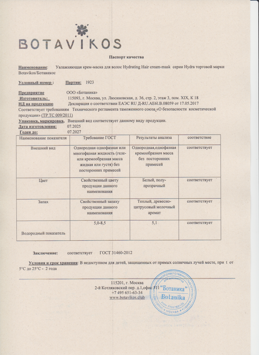 Паспорт №072025